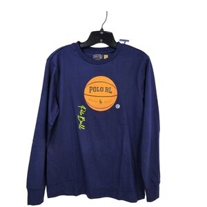 Polo Ralph Lauren Kid's Basketball-Print Long Sleeve T-Shirt - L
